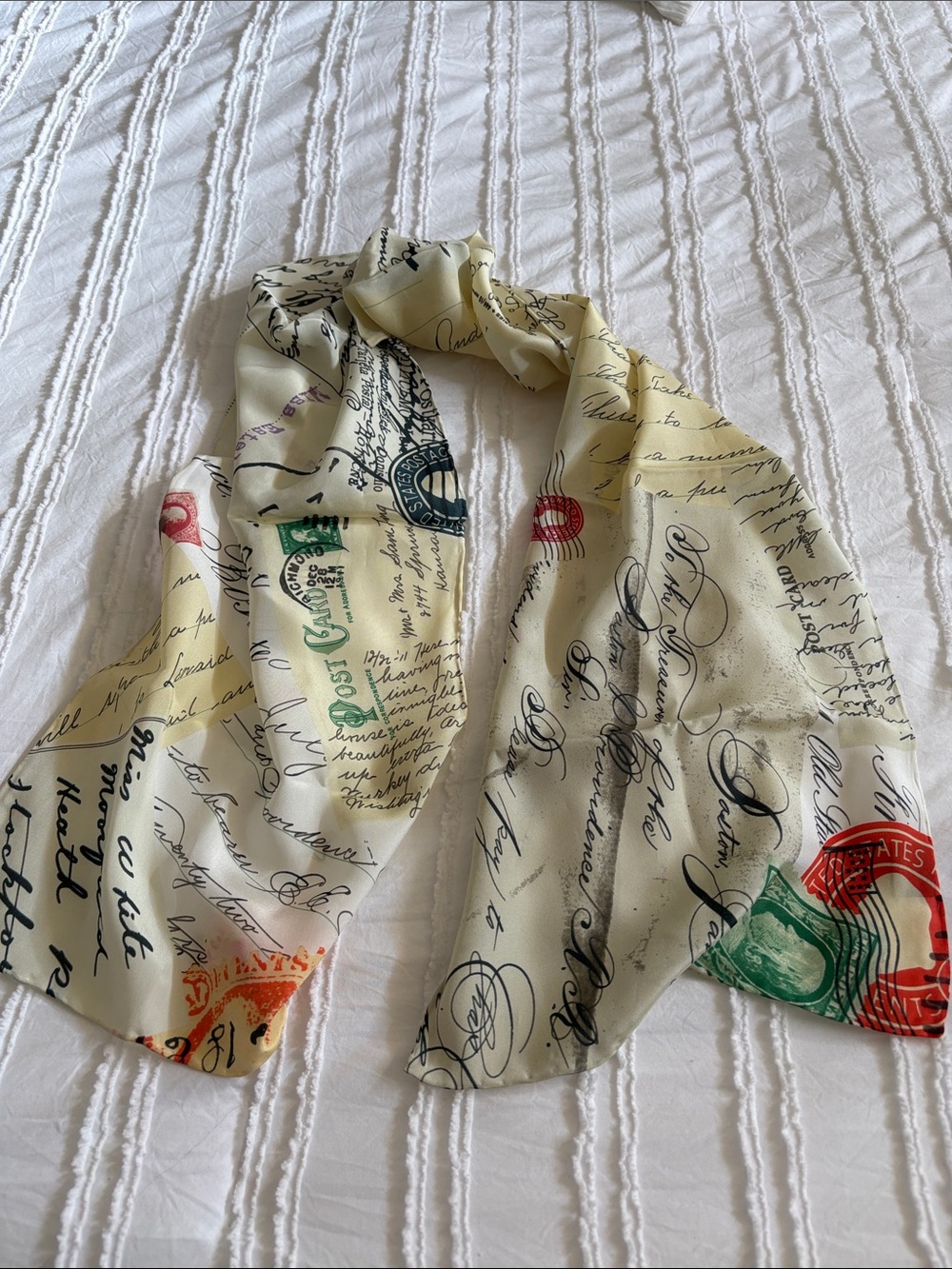 Victorian Trading Company 100% Silk Scarf - Vintage Postcards Print